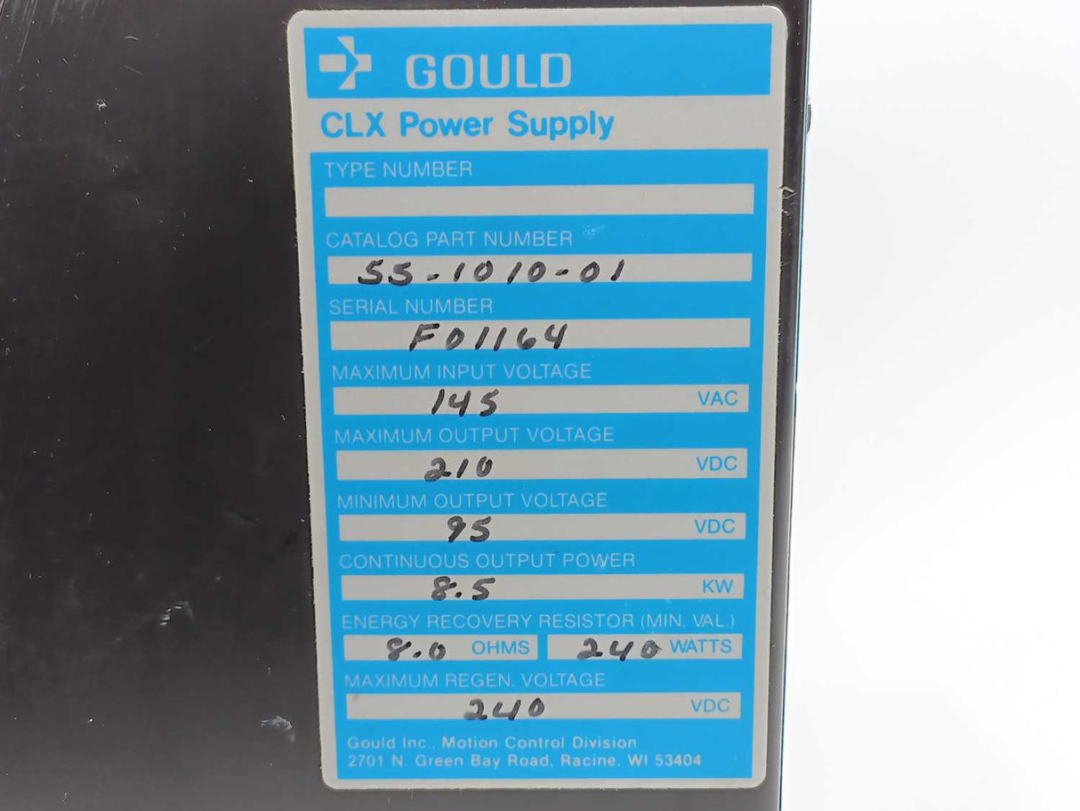 Gould 55-1010-01 CLX Power Supply
