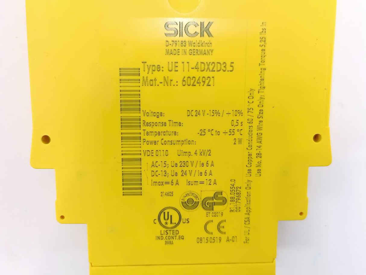 SICK 6024921 UE11-4DX2D3.5 Safety Relay