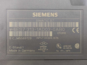 Siemens 6ES7313-1AD03-0AB0 SIMATIC S7 CPU 24VDC 0.7A