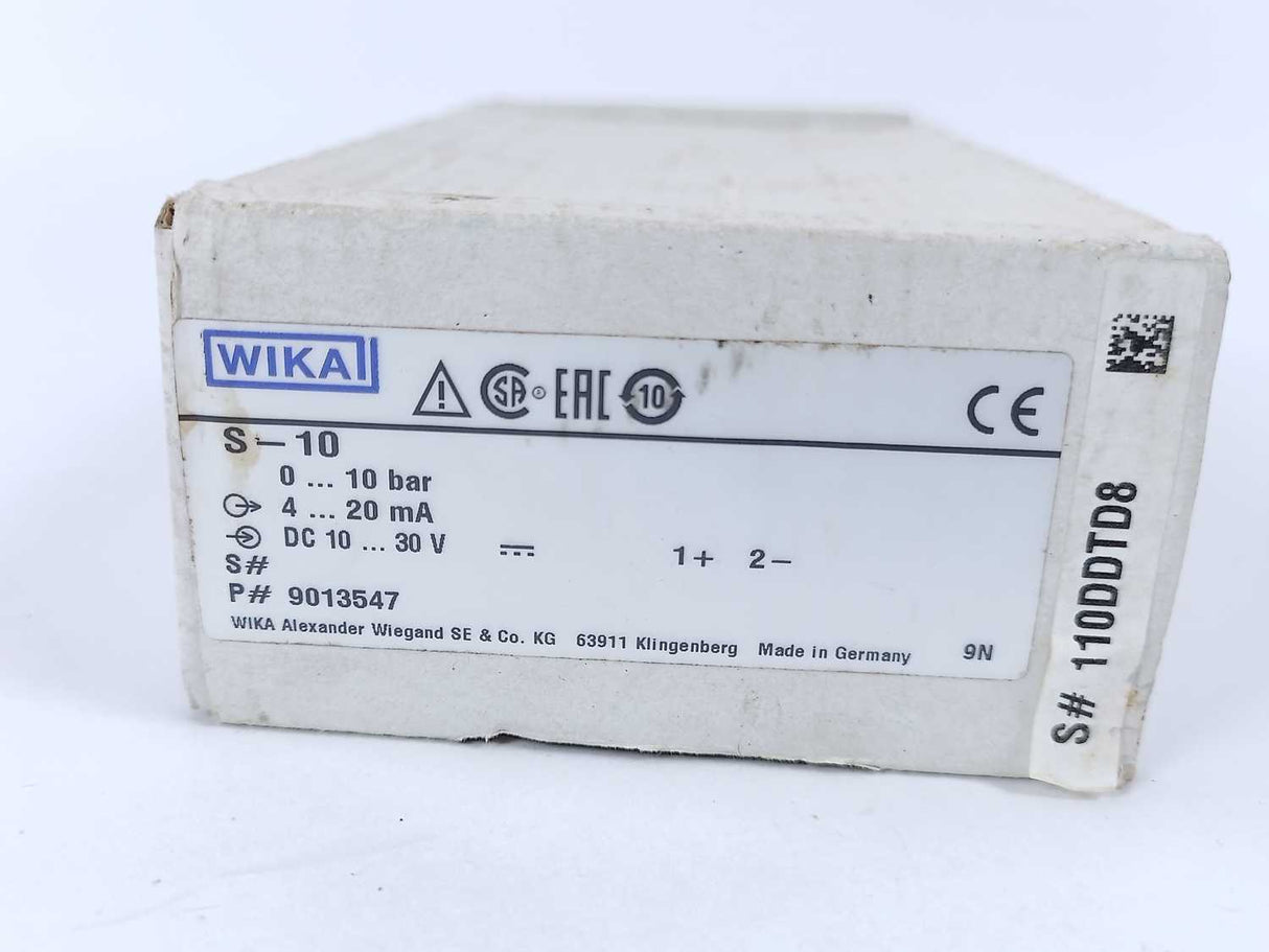 WIKA 9013547 S-10 Pressure Transmitter 0...10 bar