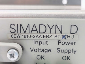 Siemens 6EW 1810-2AA Modular Power Supply Unit Simadyn D