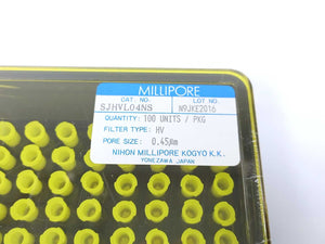 MILLIPORE SJHVL04NS Syringe Filter HV Type 0.45µm 100 Units/Pkg