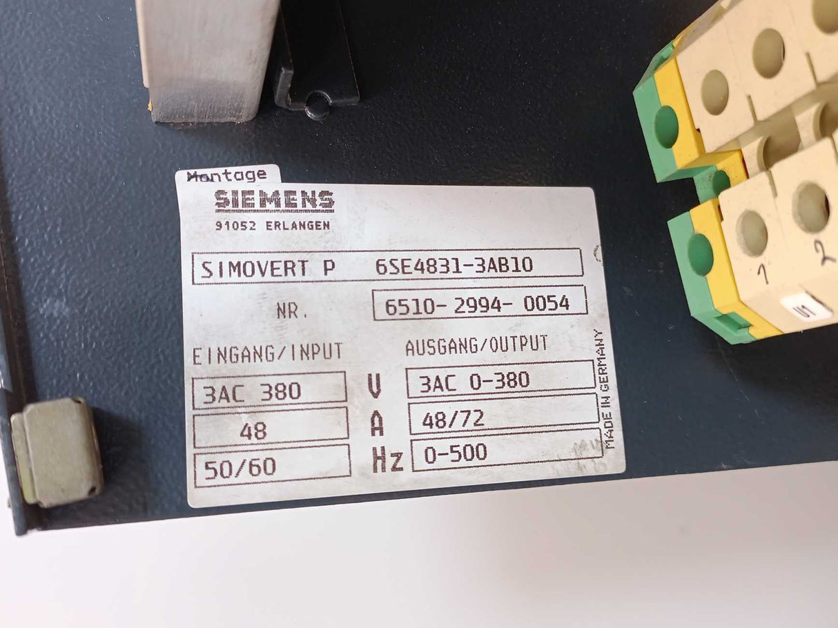 Siemens 6SE4831-3AB10 Simovert P Frequency Inverter