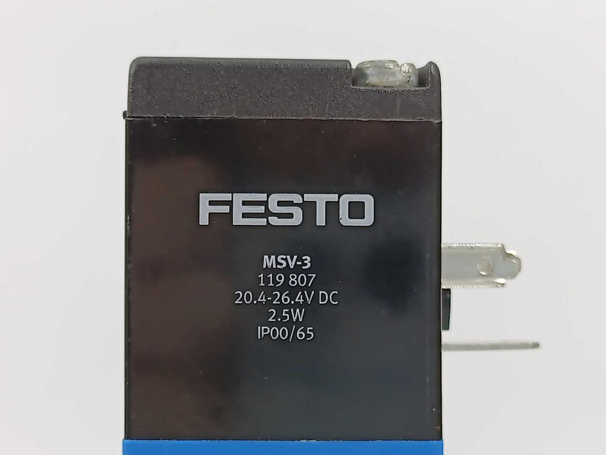 Festo 30475 JMVH-5-1/8-B Solenoid Valve 2-10bar w/ 2x 119807 MSV-3