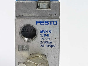 Festo 19779 MVH-5-1/8 B, Solenoid valve 2-10bar w/ 119807 MSV-3