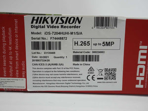 HikVision iDS-7204HUHI-M1/S/A Turbo HD DVR 7200 Series