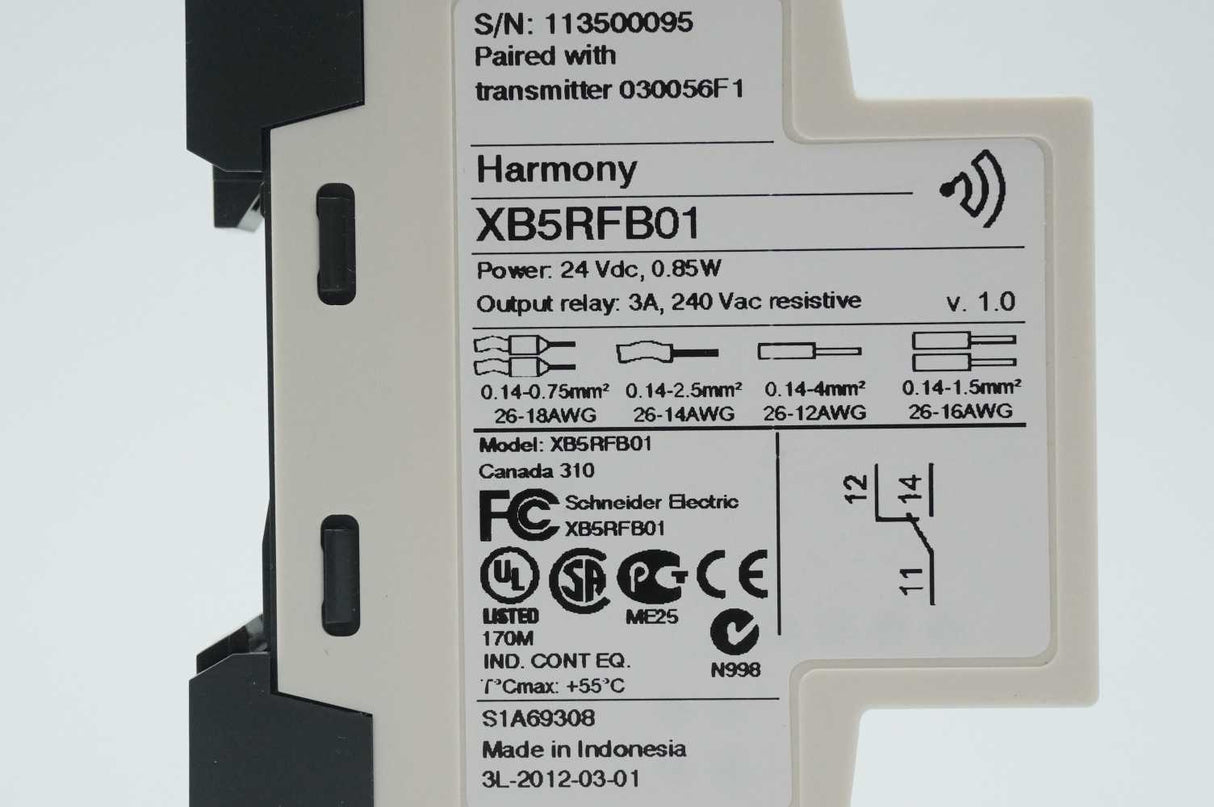 Schneider Electric XB5RFB01 Harmony XB5R Ø22 Unprogrammable Receiver Pack