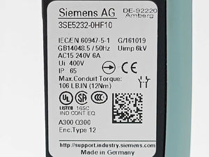 Siemens 3SE5232-0HF10 SIRIUS Roller Lever Limit Switch Ui400V