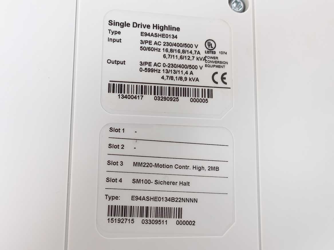 LENZE E94ASHE0134 13400417, Single Line, High-Line