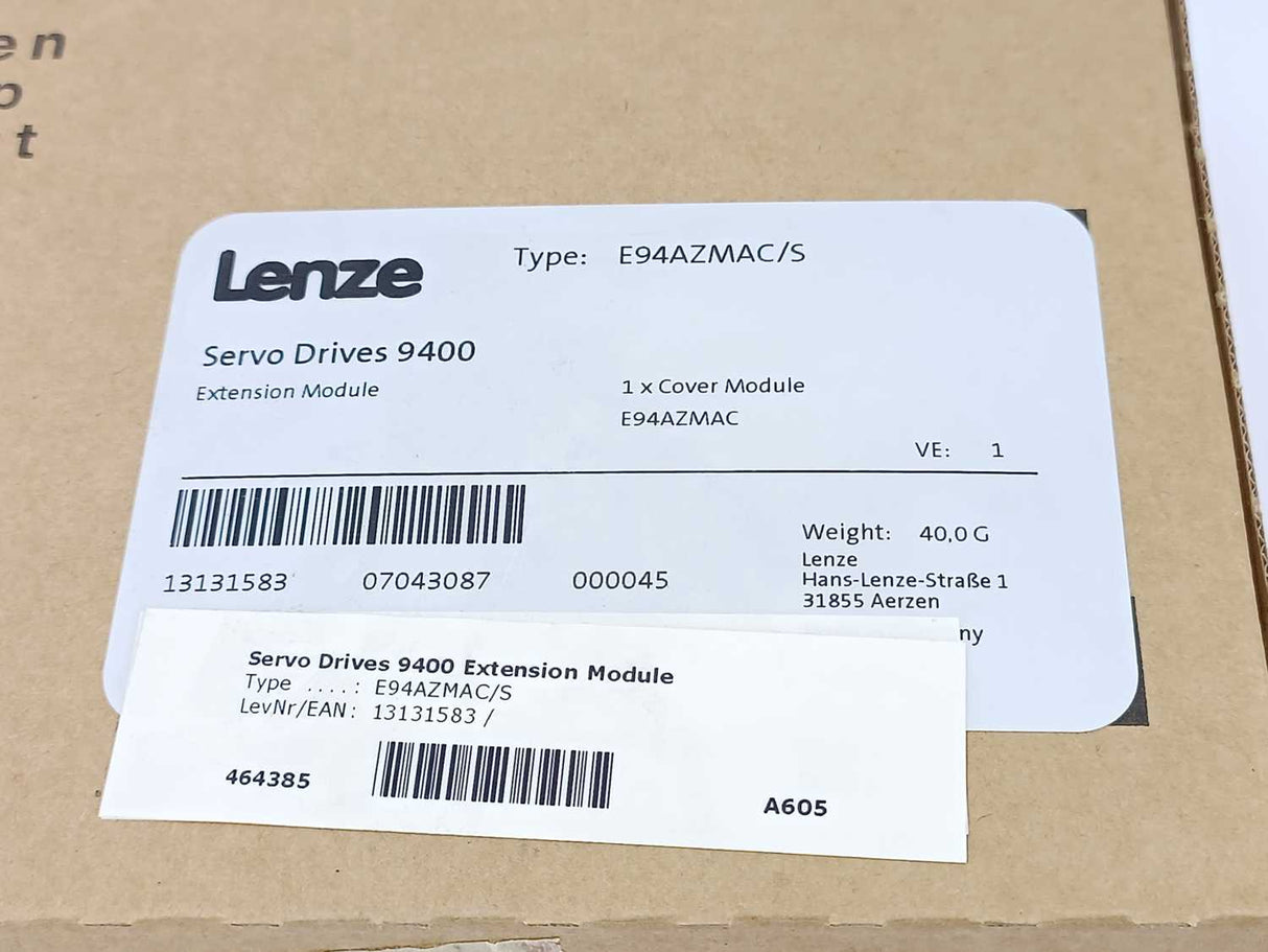 LENZE E94AZMAC/S Servo Drives 9400, Extension Module