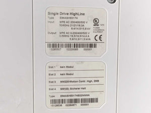 LENZE E94ASHE0174 Single Drive HighLine, W:MM220, SM100