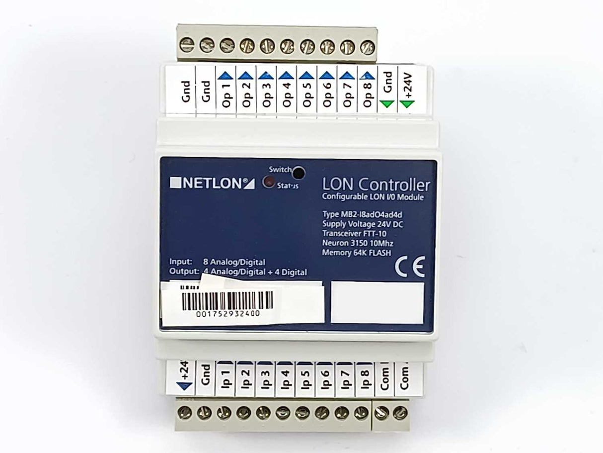 LK Netlon MB2-I8adO4ad4d LON Controller Configurable LON I/0 Module