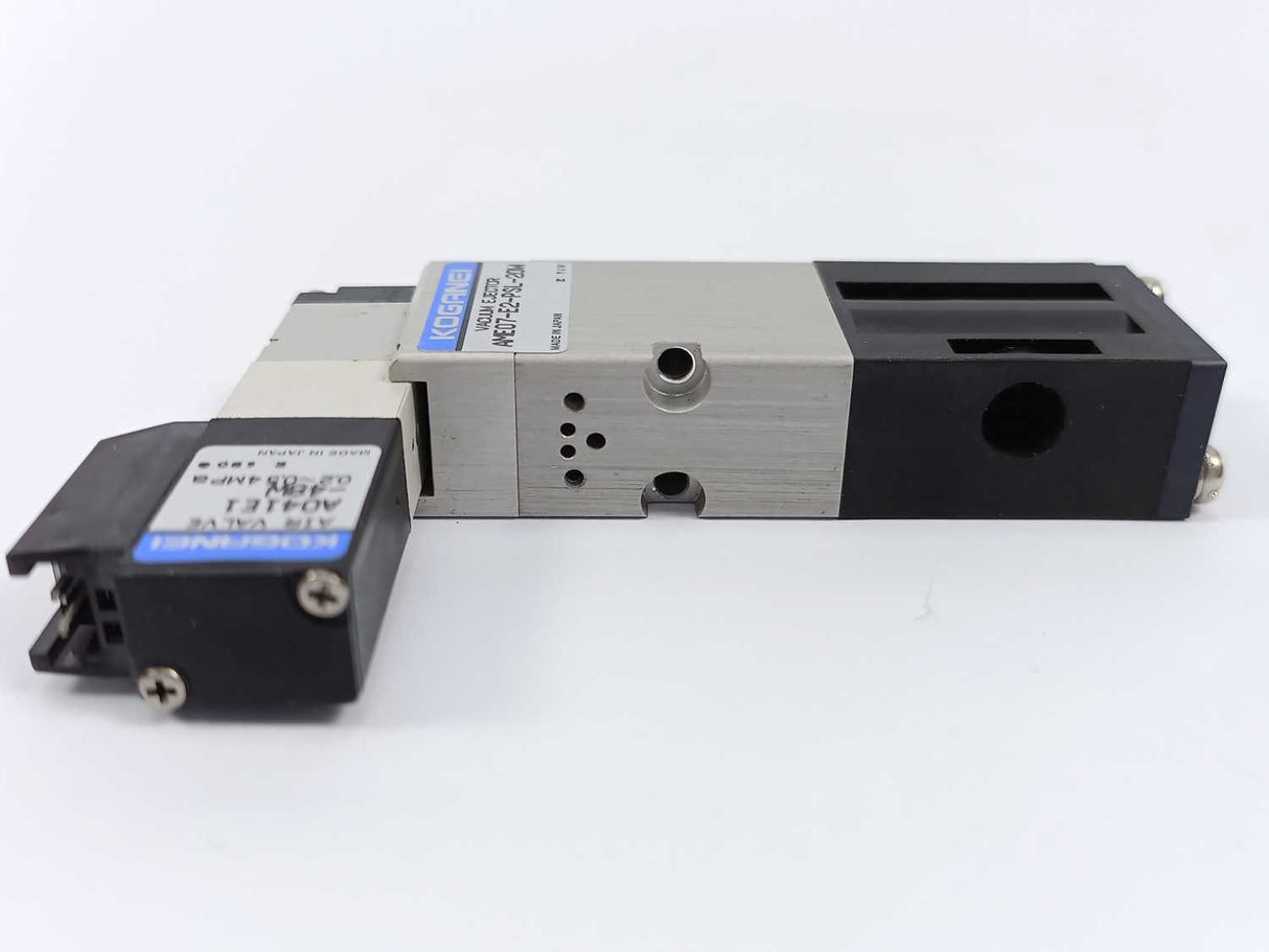 Koganei AME07-E2-PSL-20W Micro Vacuum Ejector w/ Solenoid Air valve A041E1-48W