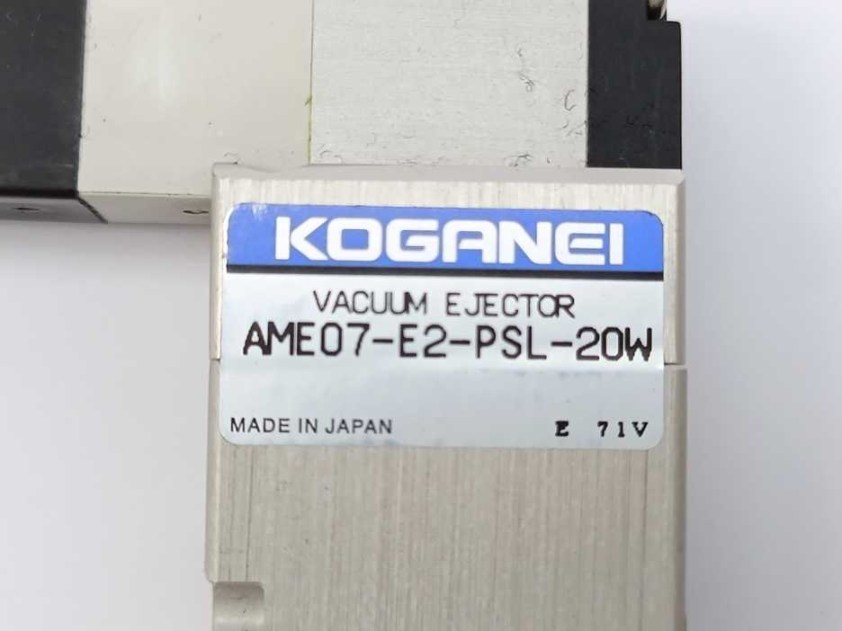 Koganei AME07-E2-PSL-20W Micro Vacuum Ejector w/ Solenoid Air valve A041E1-48W