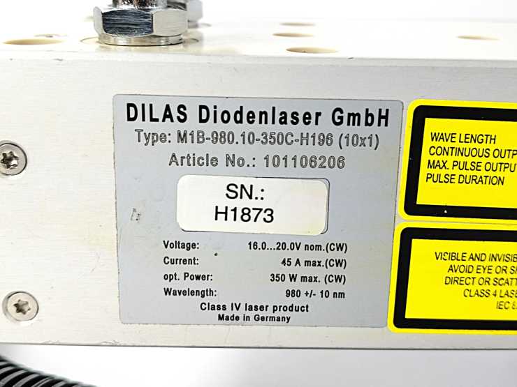 DILAS Diodenlaser M1B-980.10-350C-H196 (10x1) High-Power Diode LModule 101106206