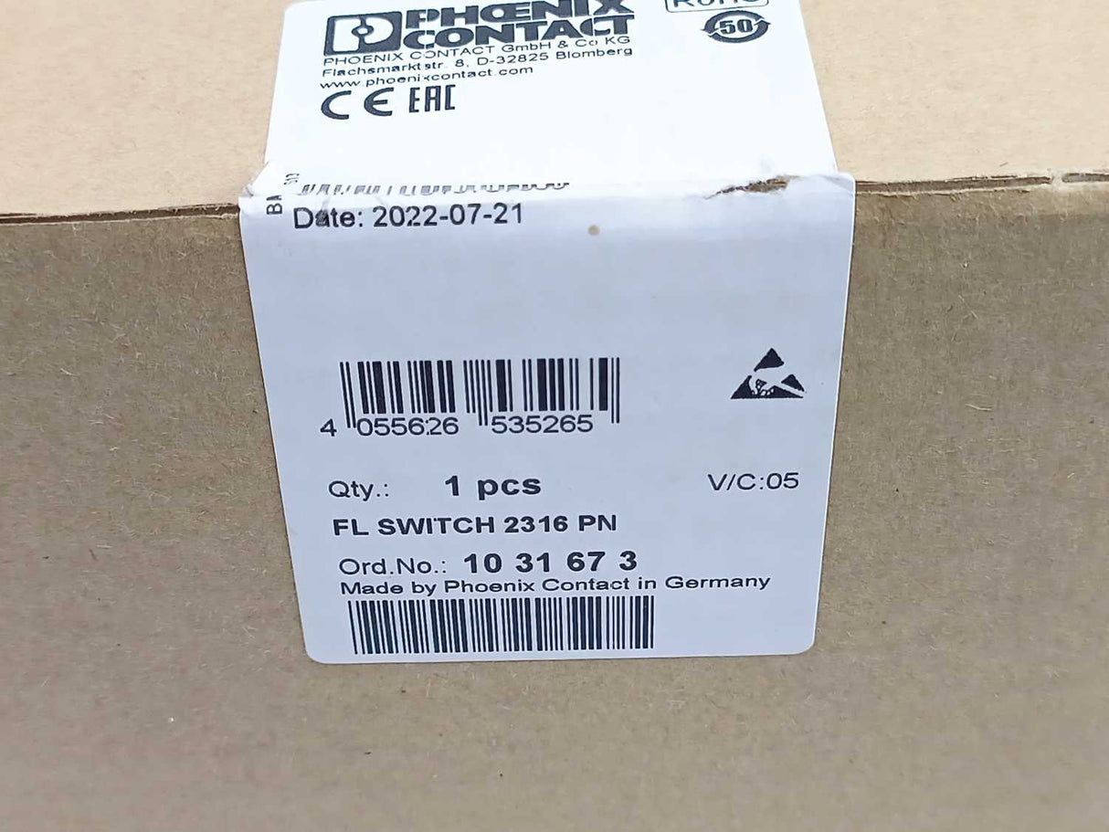 Phoenix Contact 1031673 FL Switch 2316 PN Industrial Ethernet Switch