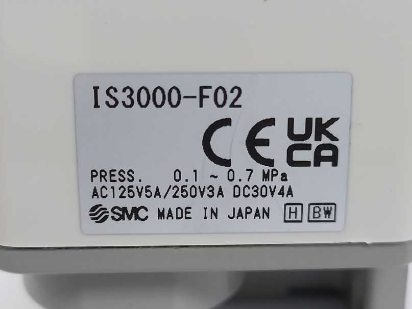 SMC IS3000-F02 Pressure Switch