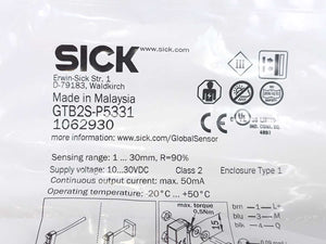 SICK 1062930 GTB2S-P5331 Photoelectric Proximity Sensor