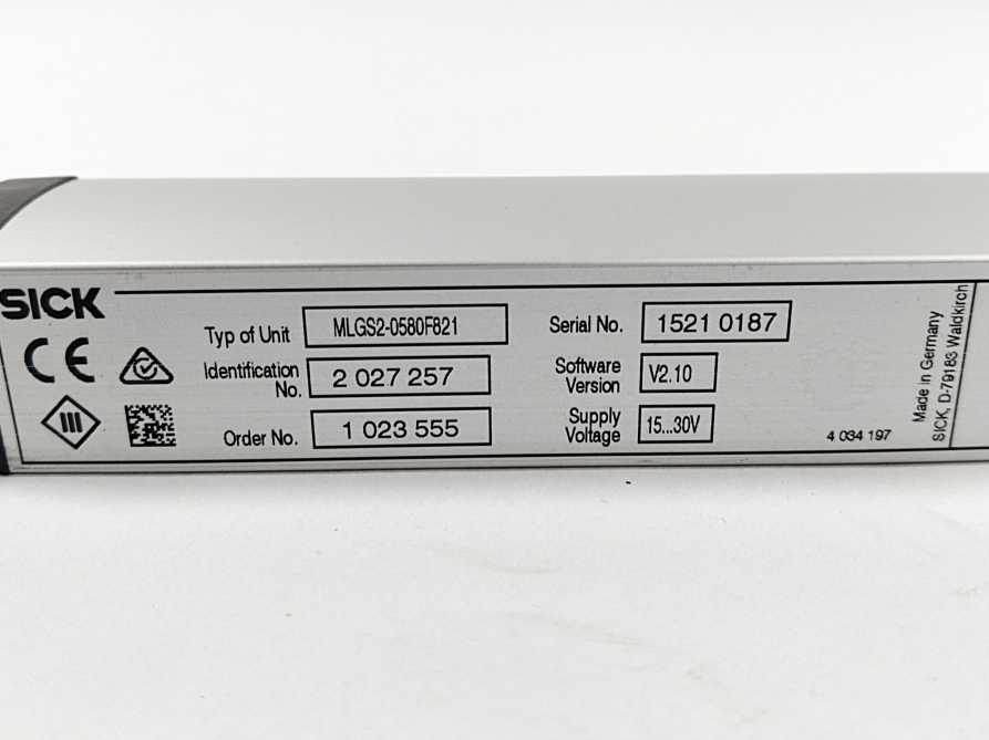 SICK 1023555 MLGS2-0580F821 Measuring Automation Light Grid