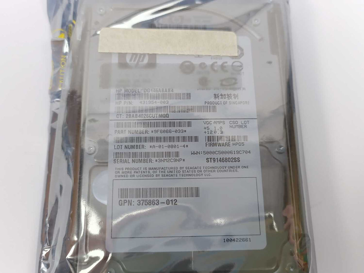 Hewlett Packard 431954-003 DG146ABAB4 Hard Drive