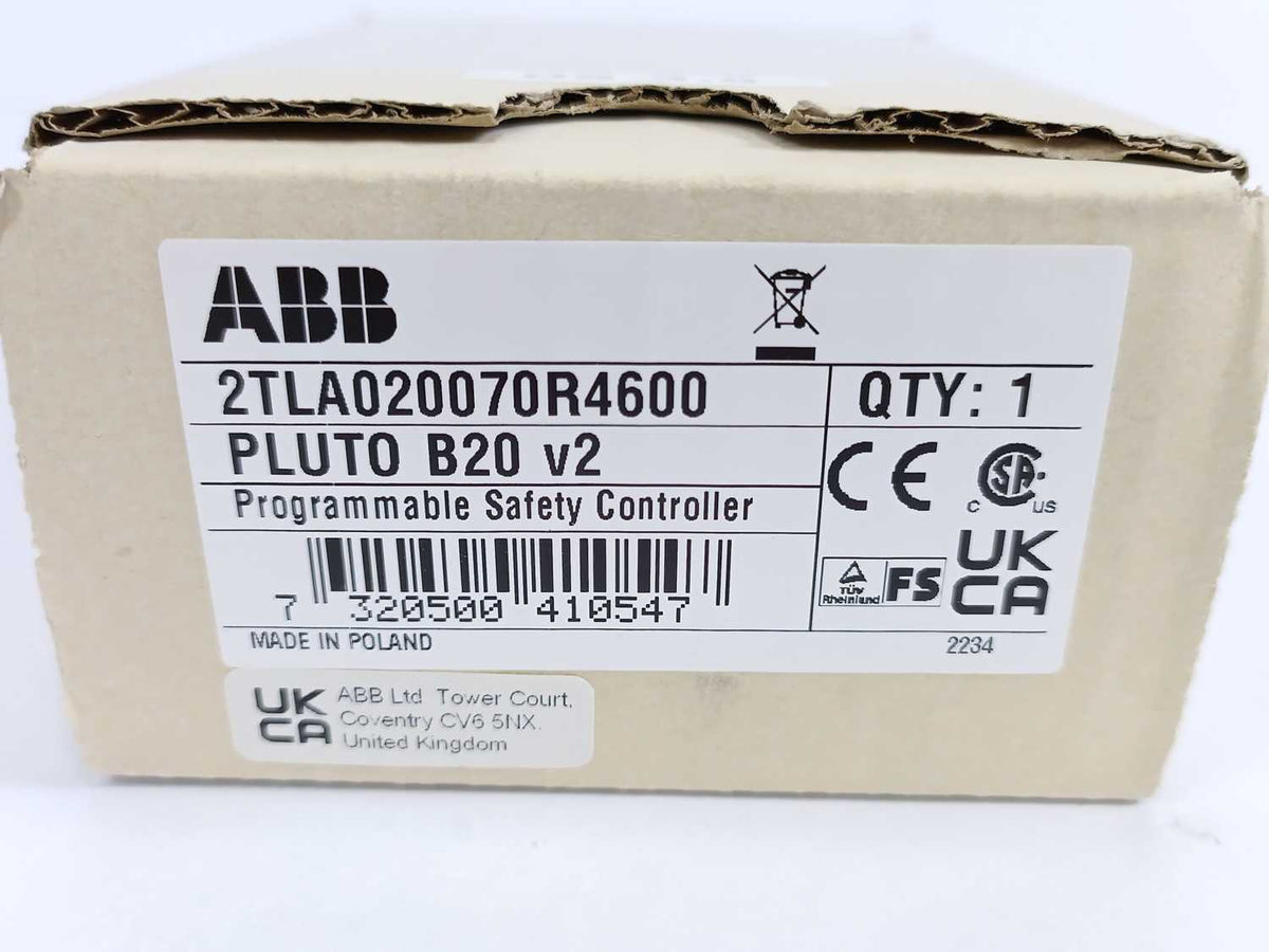 ABB 2TLA020070R4600 PLUTO B20 v2 Programmable Safety Controller