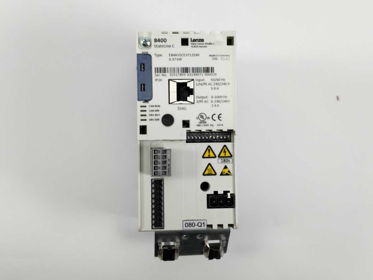 LENZE E84AVSCE3712SX0 1 phase 0.37kW 2.4A 8400 StateLine C Frequency Inverter