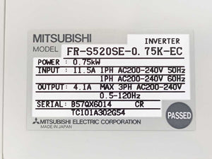Mitsubishi FR-S520SE-0.75K-EC S500 Inverter 0,75kW w/ Rasmi 152736 Filter