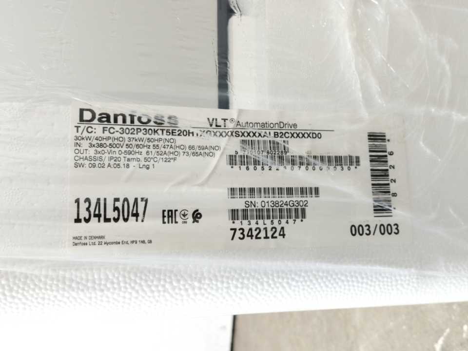 Danfoss FC-302P30KT5E20H1  30-37 kW VLT® AutomationDrive FC-302