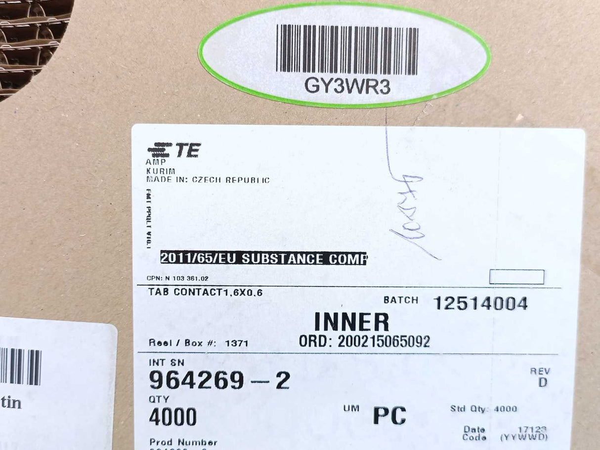 TE Connectivity 964269-2 TAB A 1.6x0.6 CONTACT CF SWS Sn ~3800pcs.
