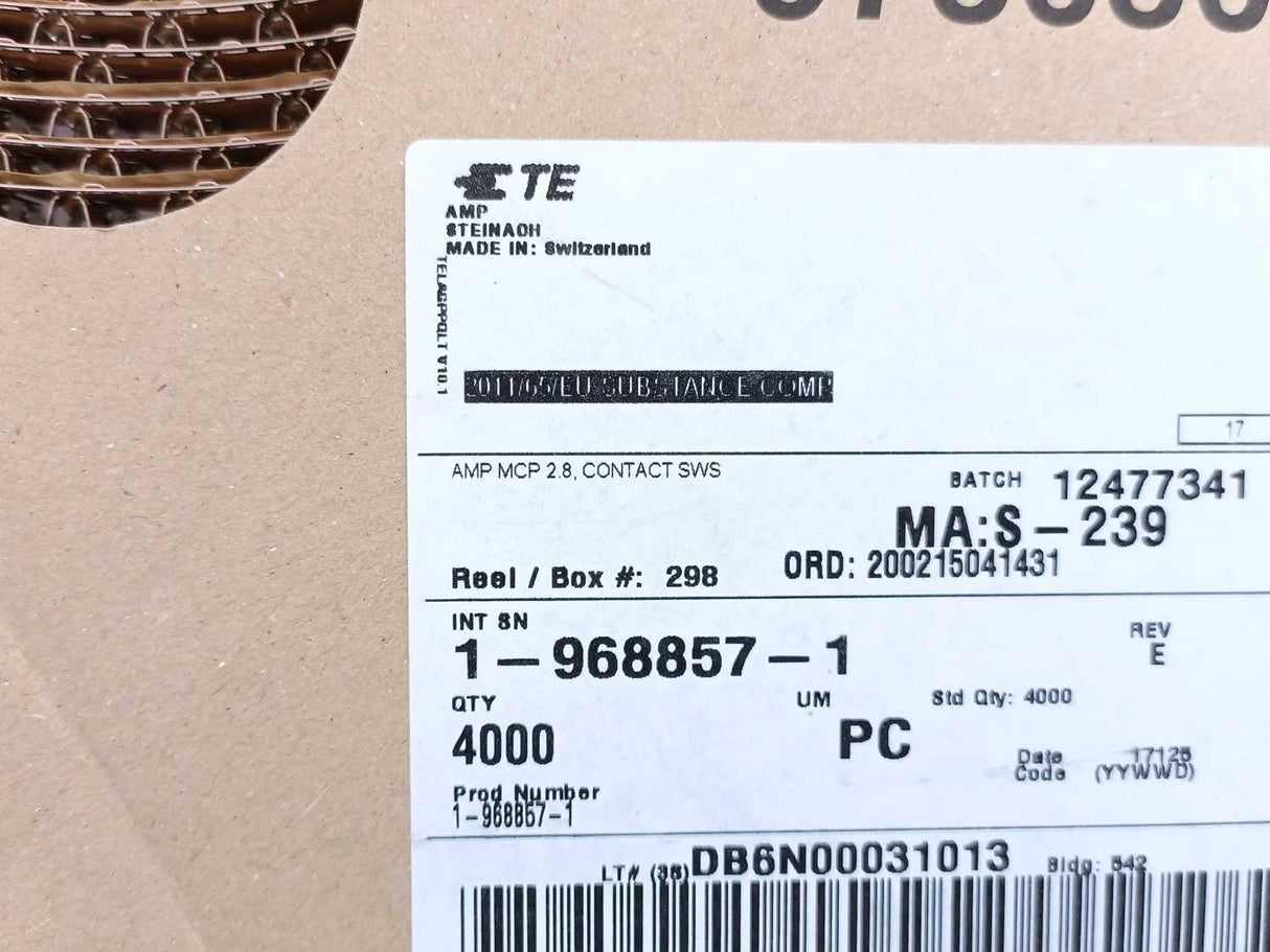 TE Connectivity 1-968857-1 AMP MCP 2.8, Contact SWS ~3300pcs.