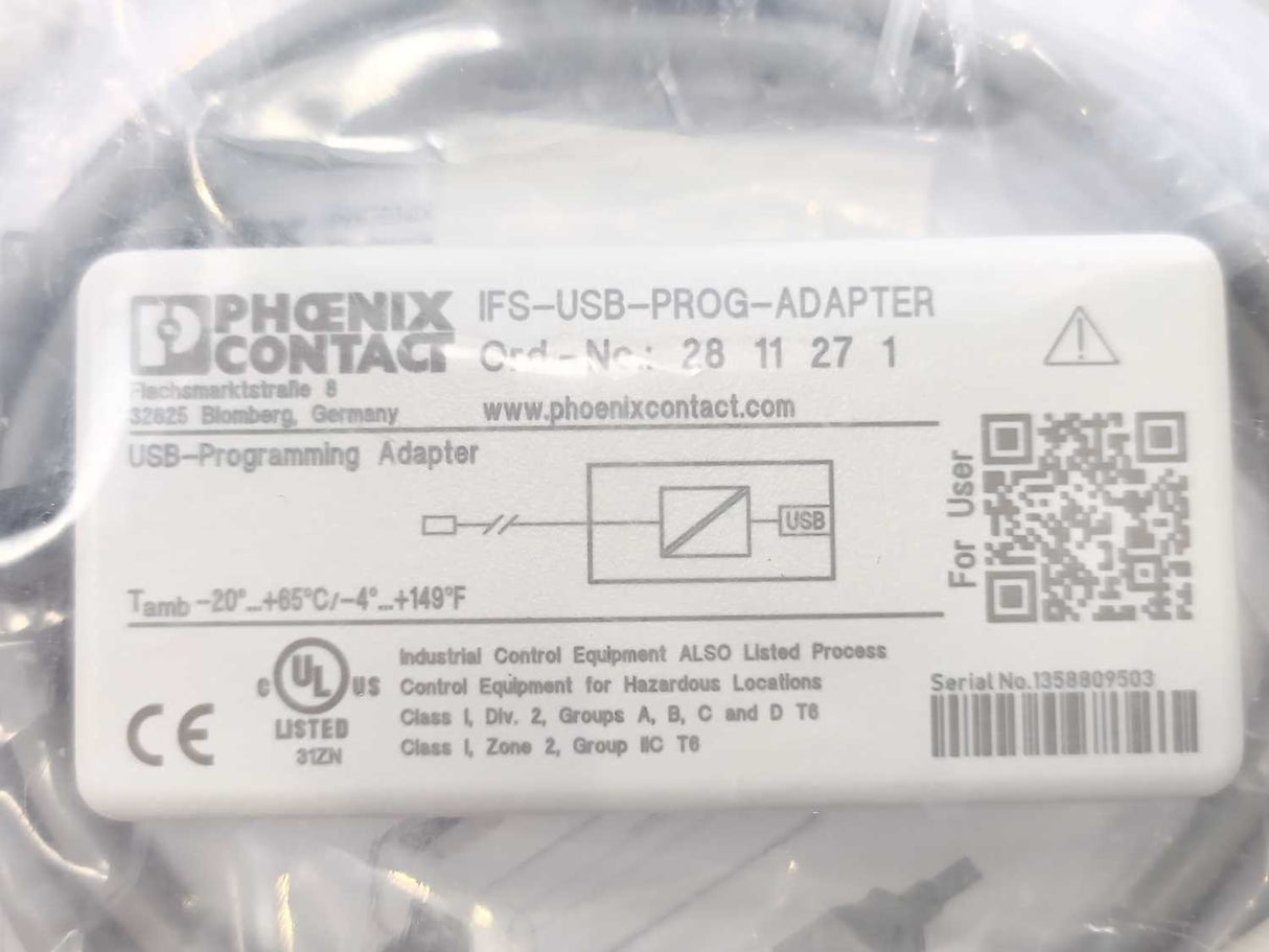 Phoenix Contact 2811271 IFS-USB-PROG-ADAPTER Programming Adapter