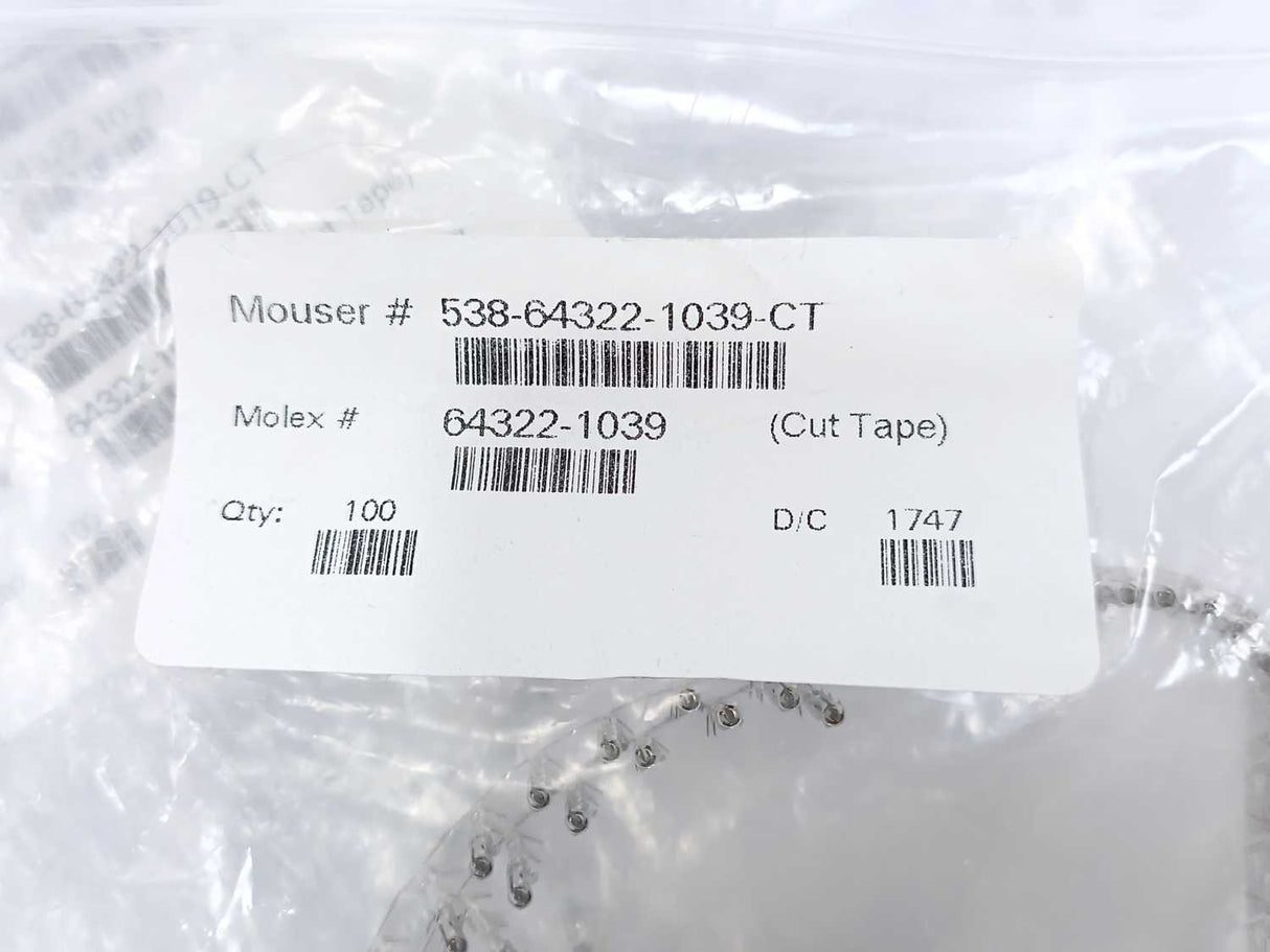 Mouser electronics 538-64322-1039-CT SN PLTD .5MM F/M TRM 500pcs.