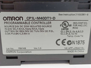 OMRON CP1L-M40DT1-D Programmable Controller, 24VDC Supply