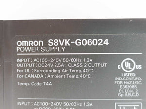 OMRON S8VK-G06024 Switch Mode Power Supply 24V 2.5A