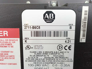 AB 2711-B6C8 Ser. B PanelView 600 Operator Terminal. Backlight Defect