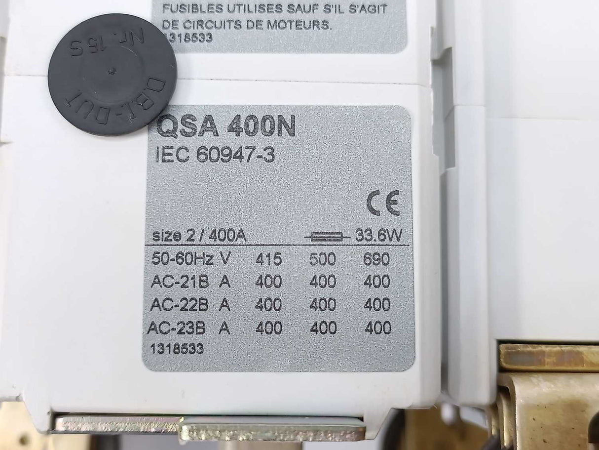Eaton 1318533 QSA400N-2/3 Fuse Switch-Disconnector, 3 Pole
