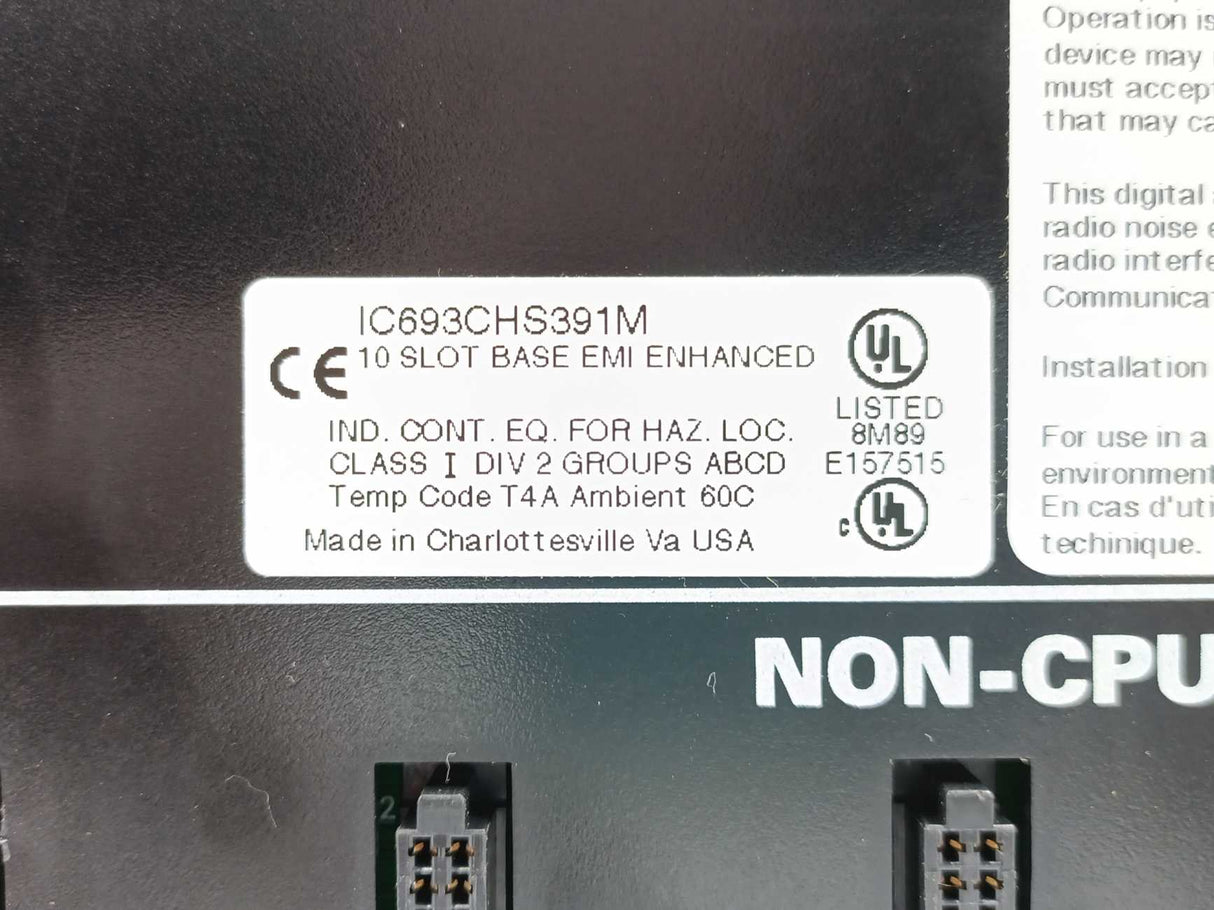 GE Fanuc IC693CHS391M 10 Slot Base EMI Enhanced Programmable Controller