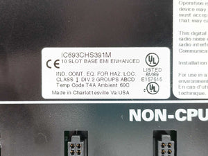 GE Fanuc IC693CHS391M 10 Slot Base EMI Enhanced Programmable Controller