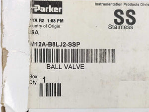 Parker M12A-B8LJ2-SSP B Series Manuel Ball Valve