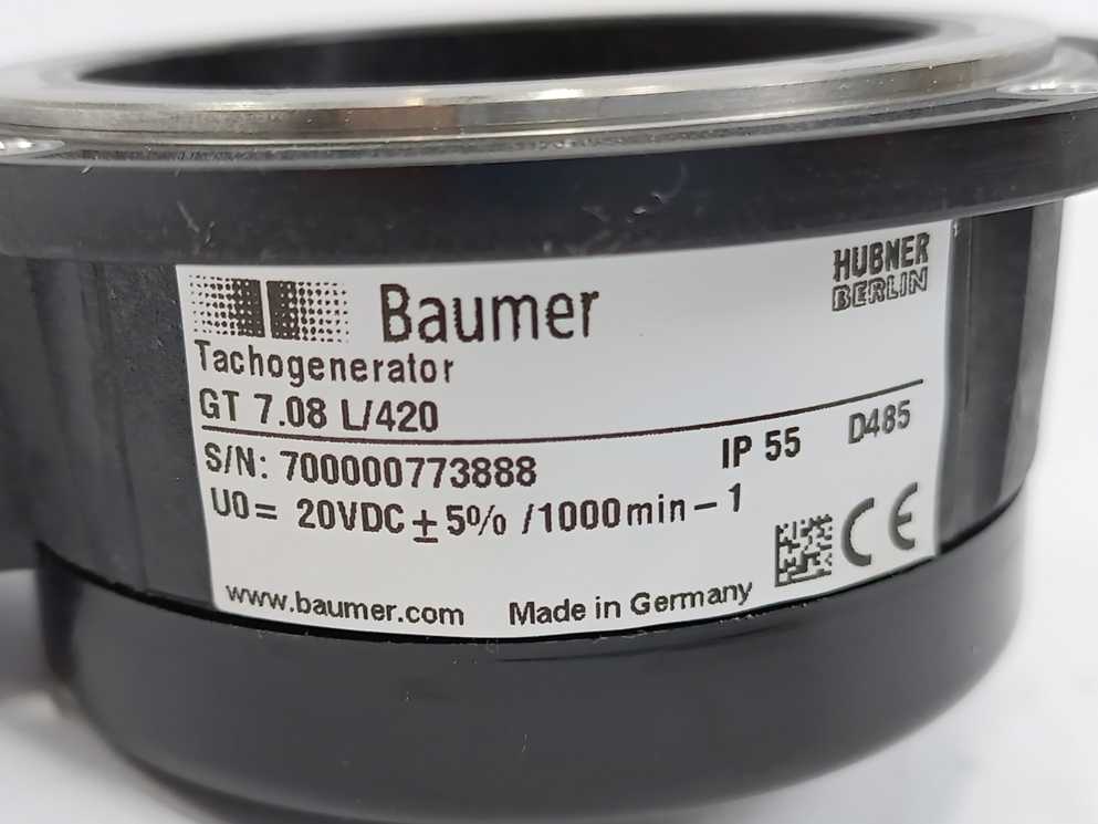 Baumer Hubner GT7.08L/420 Tachogenerator / Encoder