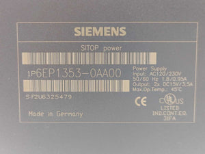 Siemens 6EP1353-0AA00 SITOP Stabilized Power Supply DUAL 2X 15 V/3,5 A