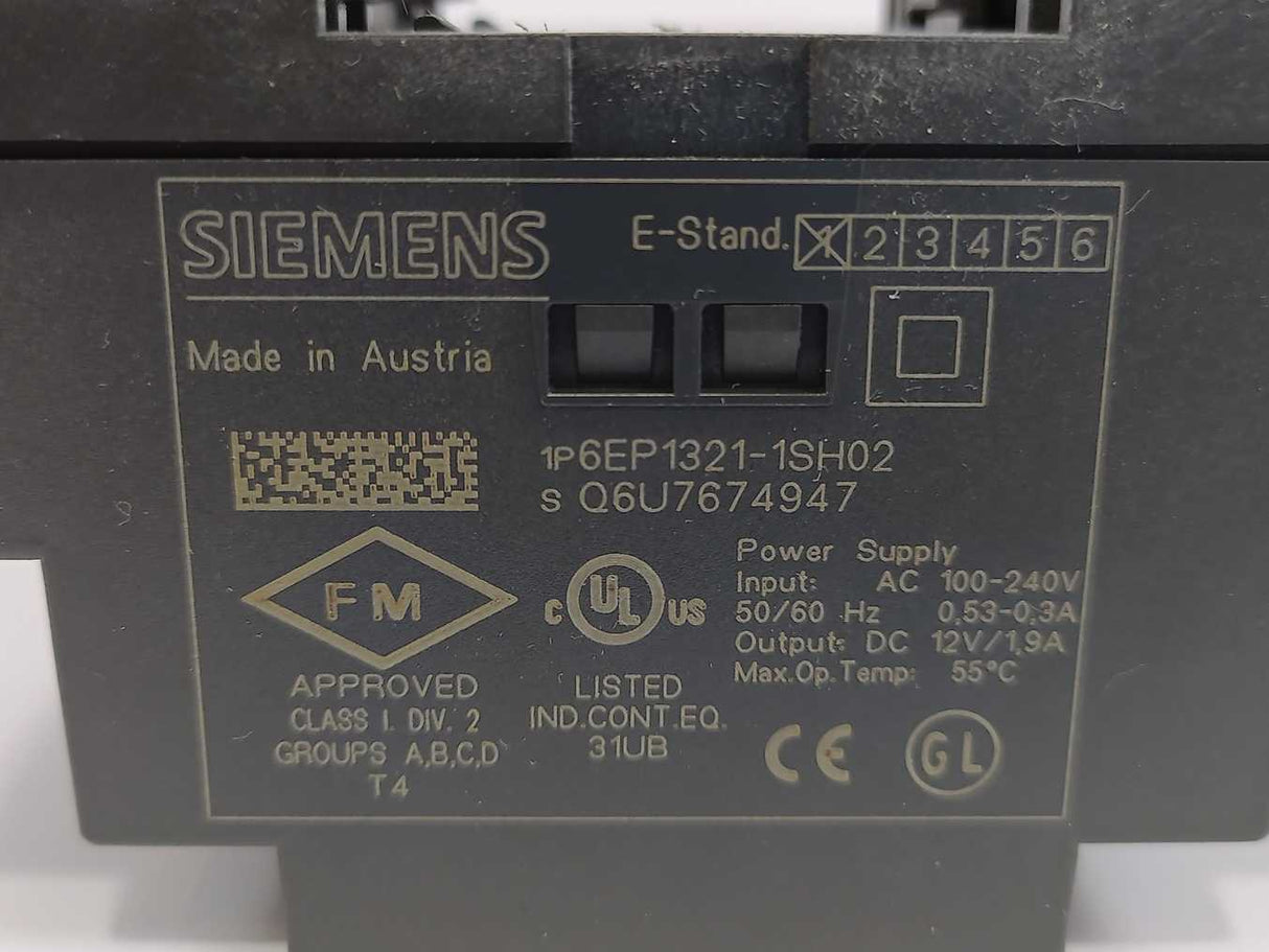 Siemens 6EP1321-1SH02 LOGO!Power Power Supply 12 V/1.9 A