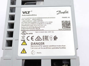 Danfoss FC-302P1K5T5E20H1XGXXXXSXXXXALB2CXXXXD0 134L5037 VLT Frequency Converter