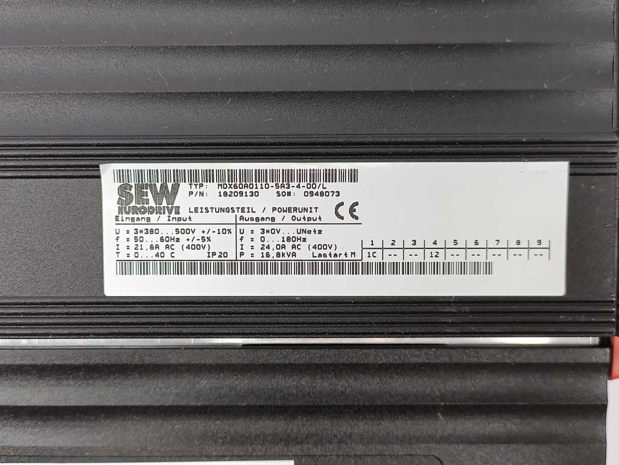 SEW-EURODRIVE  MDX61B0110-5A3-4-0T/L Movidrive Control Unit 0030628