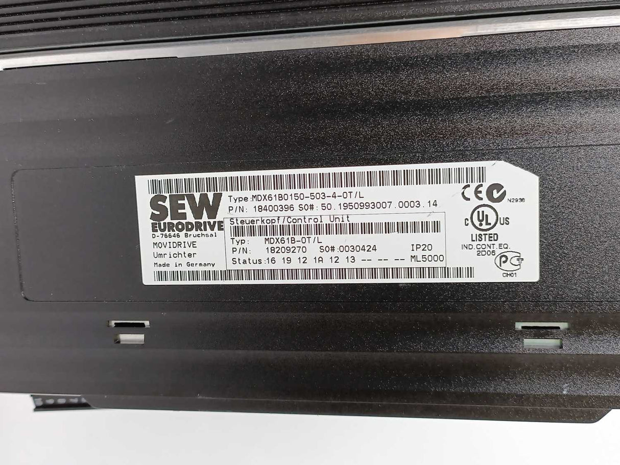 SEW-EURODRIVE  MDX61B0150-503-4-0T/L Movidrive Control Unit 18210406