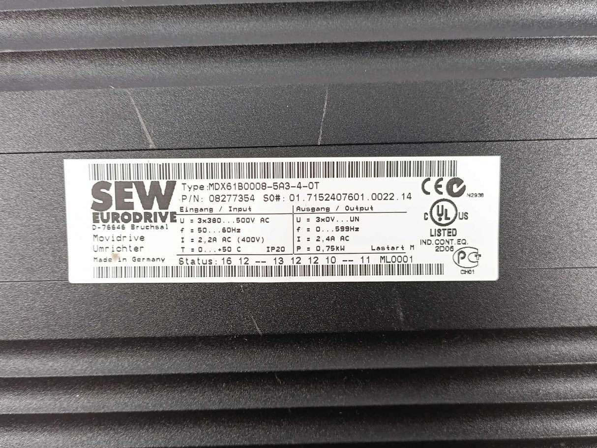 SEW-EURODRIVE  MDX61B0008-5A3-4-0T Movidrive 08277354