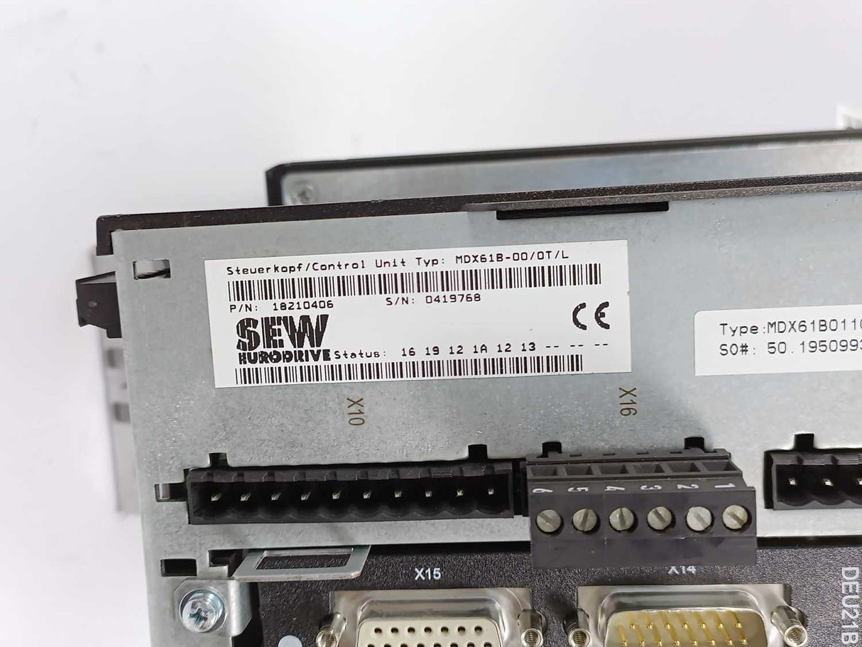 SEW-EURODRIVE  MDX61B0110-5A3-4-0T/L Movidrive Control Unit 18210406