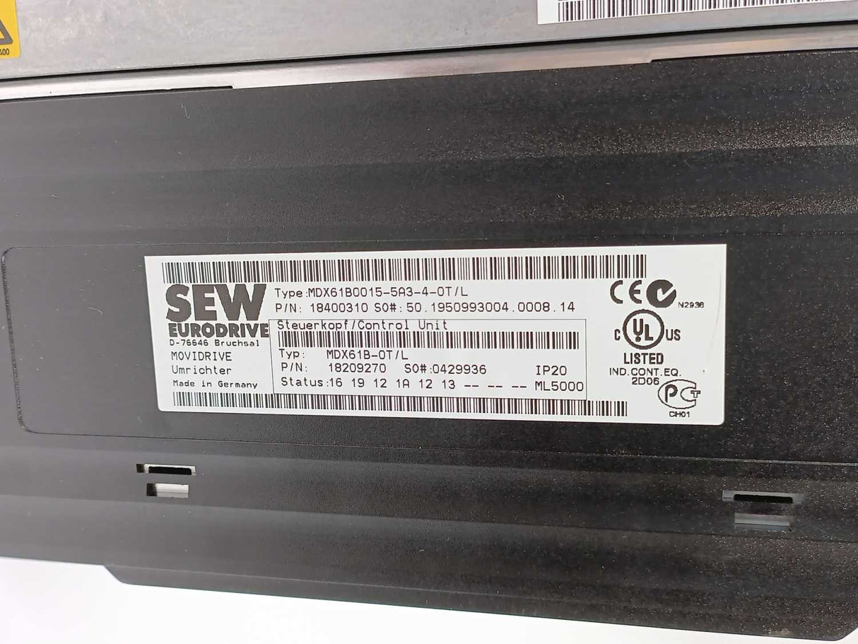 SEW-EURODRIVE  MDX61B0015-5A3-4-0T/L Control Unit 18210406