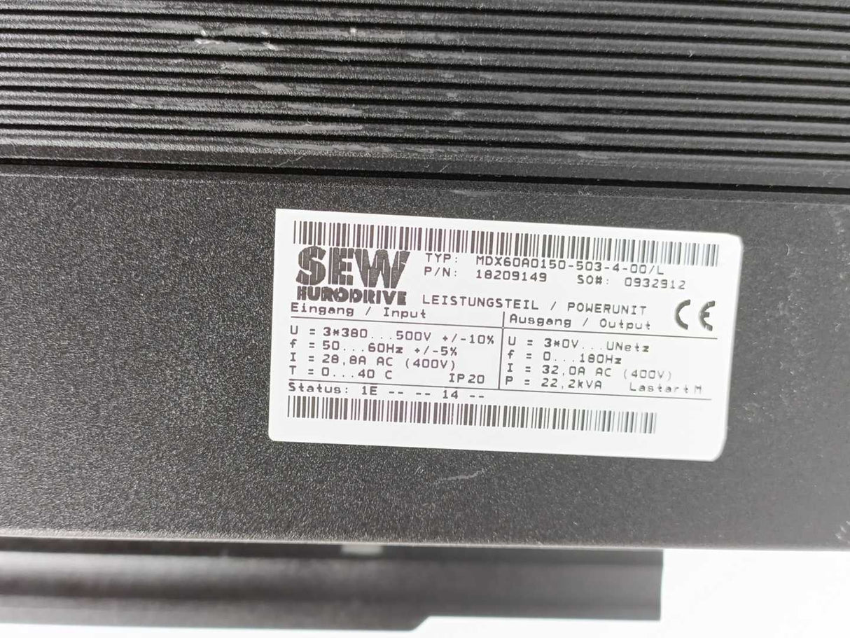 SEW-EURODRIVE  MDX61B0150-503-4-0T/L Movidrive Control Unit 18210406