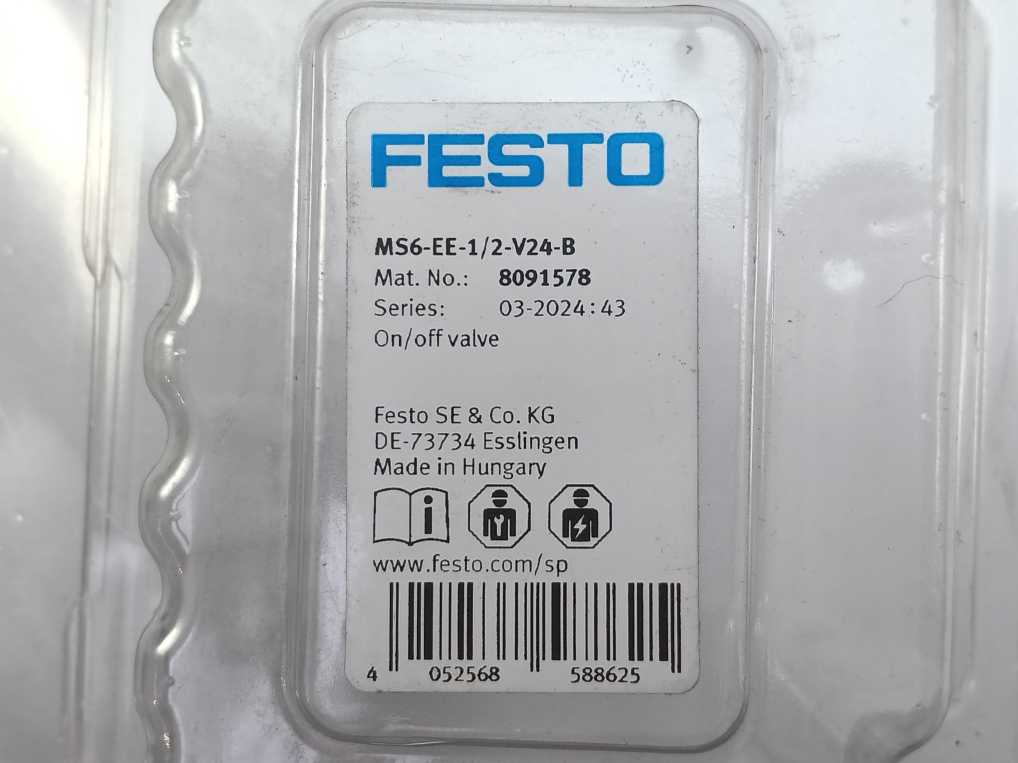 Festo 8091578 On/Off Valve MS6-EE-1/2-V24-B